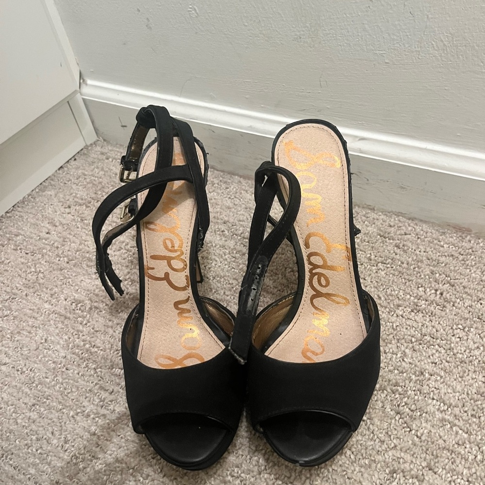 Sam Edelman Black Peep Toe Heels